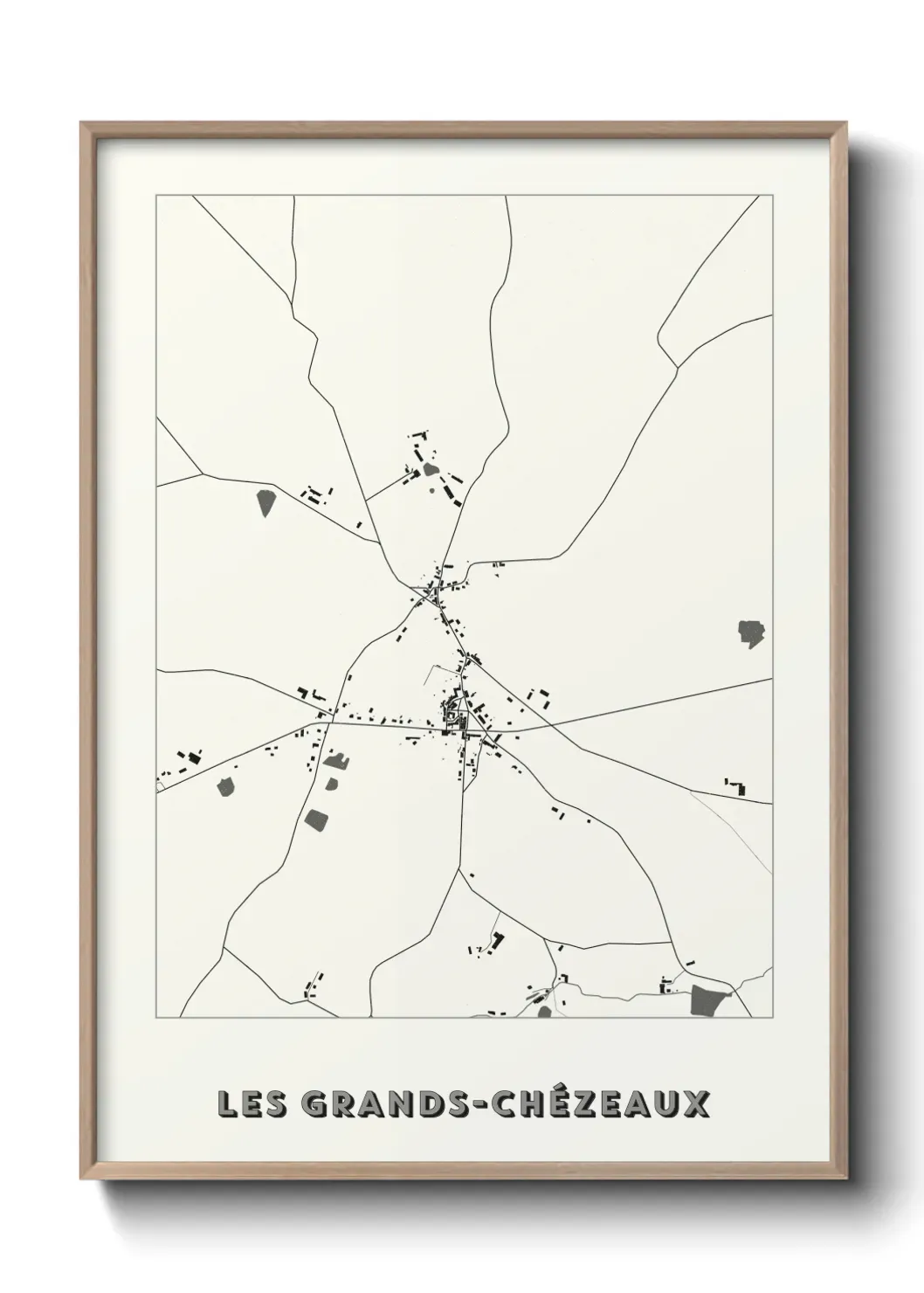 Un poster carte Les Grands-Chézeaux