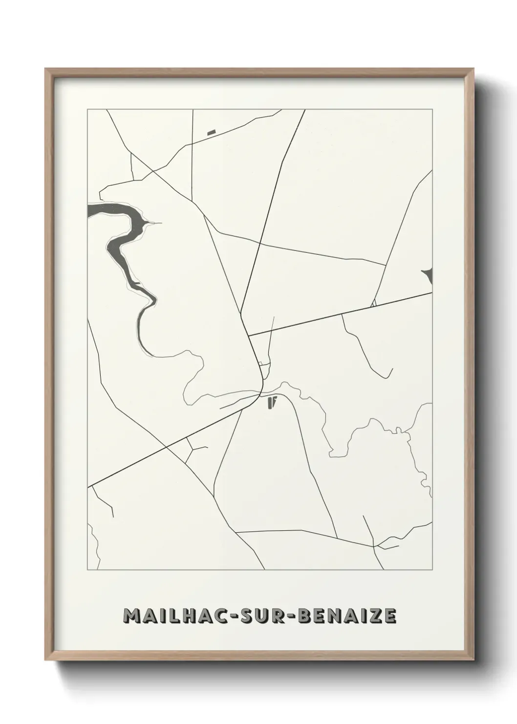 Un poster carte Mailhac-sur-Benaize