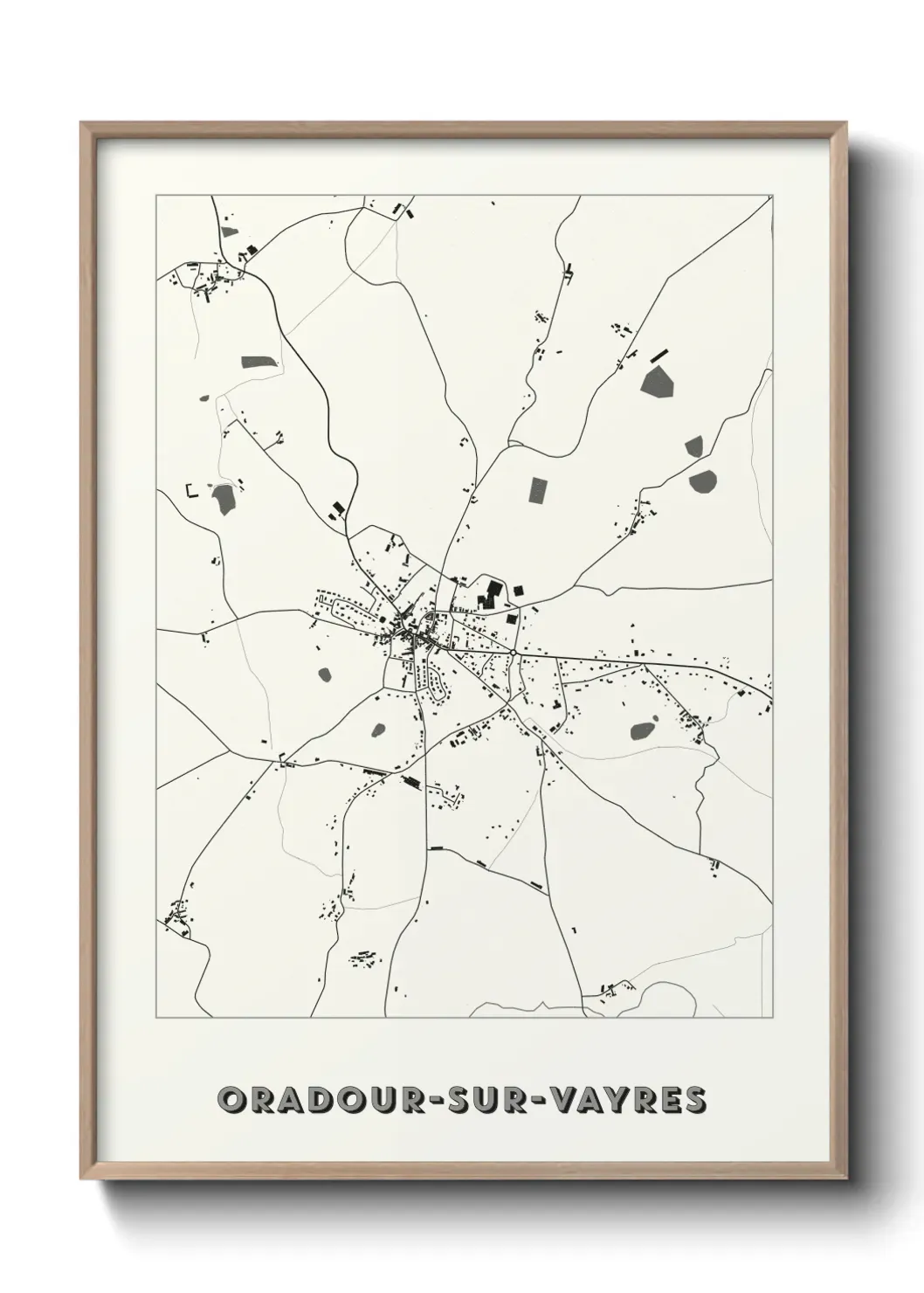 Un poster carte Oradour-sur-Vayres