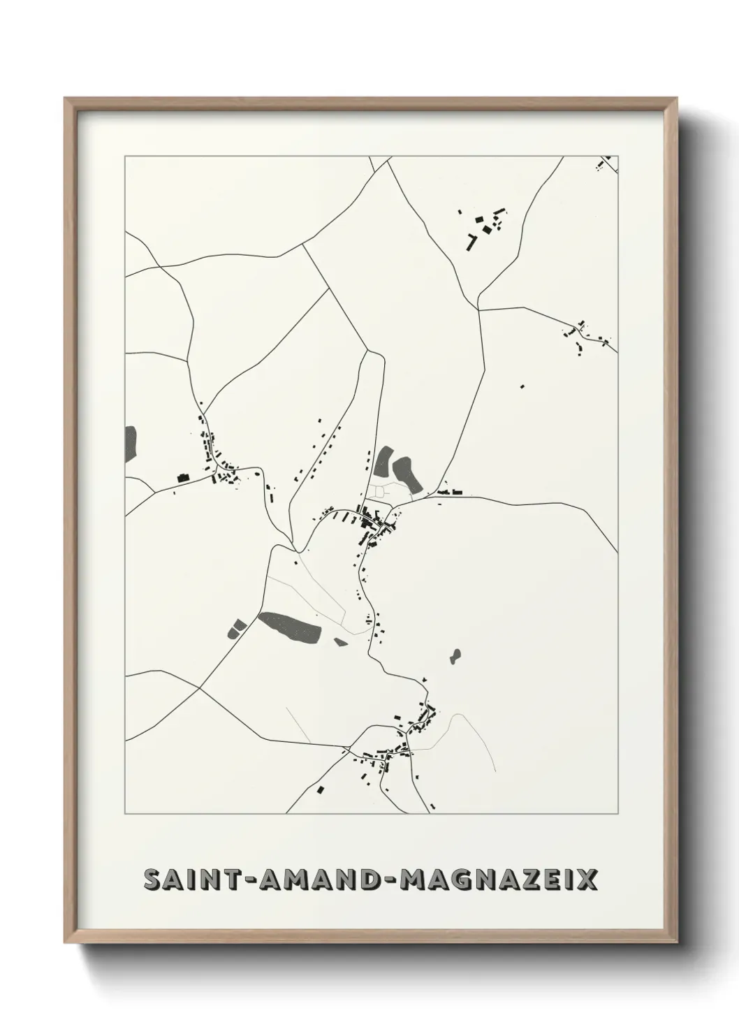 Un poster carte Saint-Amand-Magnazeix