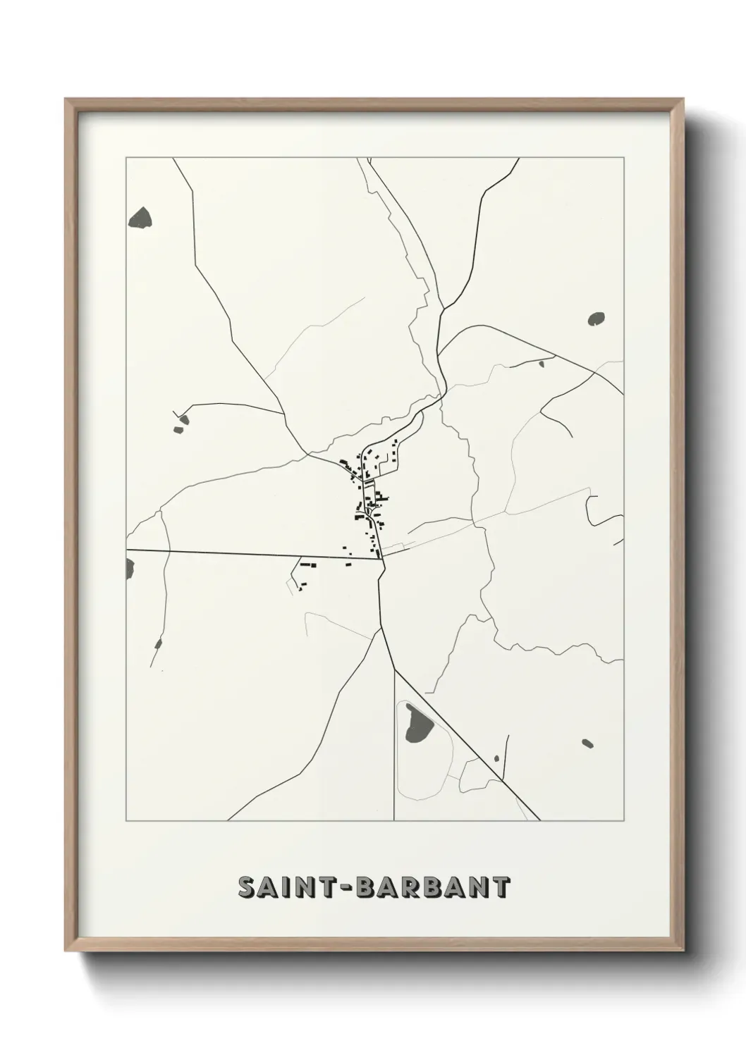 Un poster carte Saint-Barbant