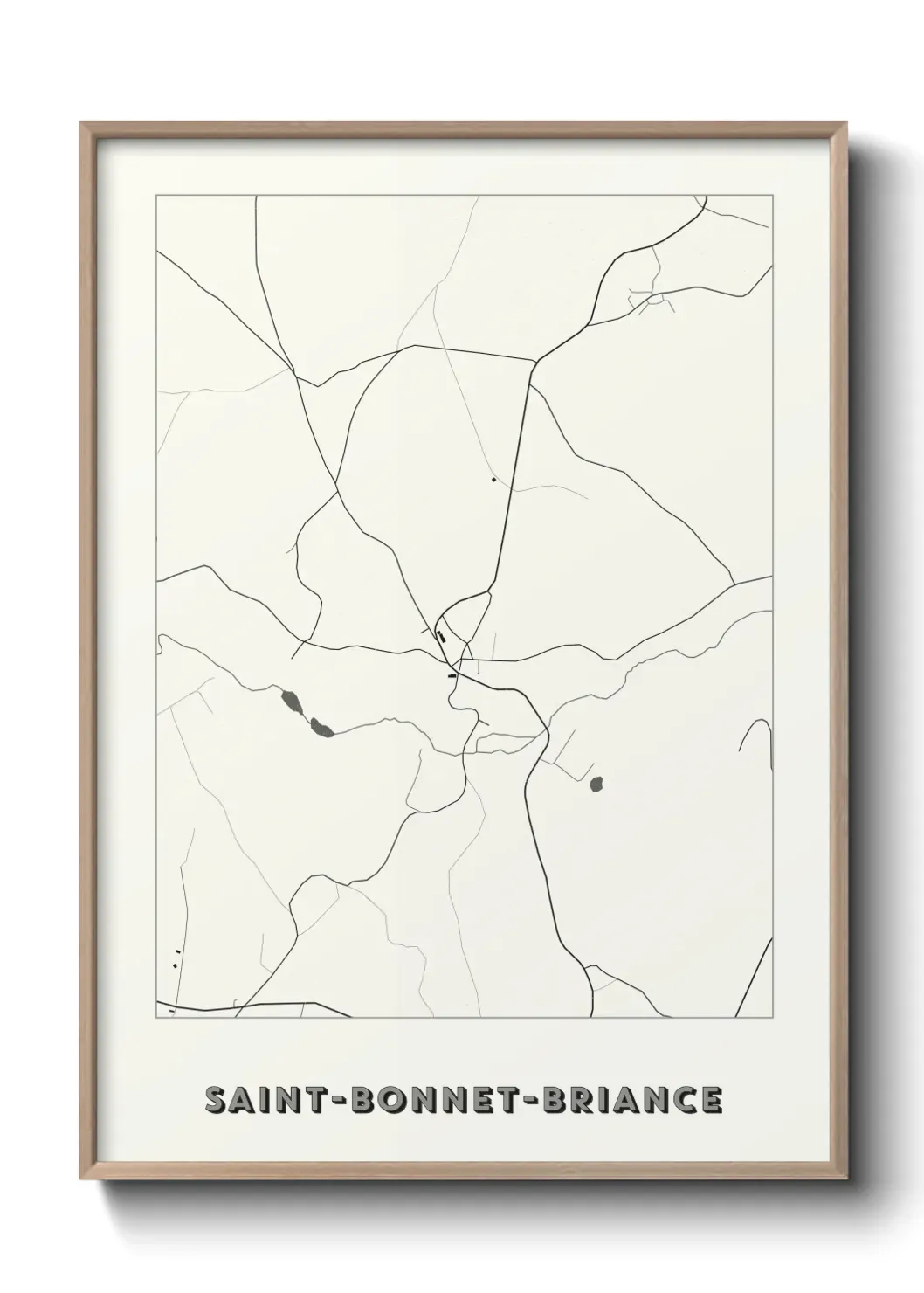 Un poster carte Saint-Bonnet-Briance