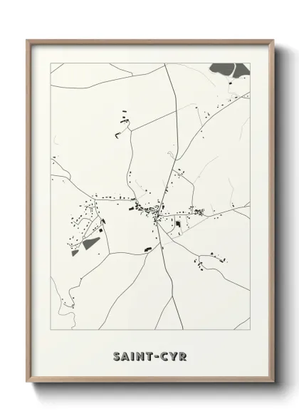 Une affiche de carte sur Saint-Cyr