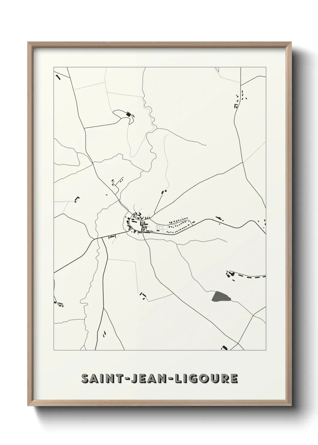Un poster carte Saint-Jean-Ligoure