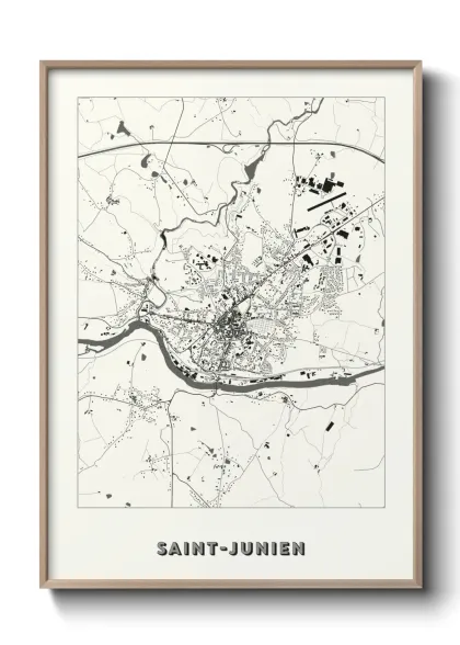 Une affiche de carte sur Saint-Junien