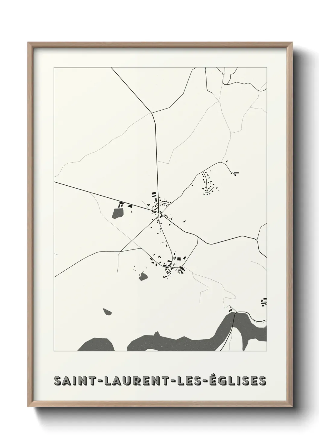 Un poster carte Saint-Laurent-les-Églises