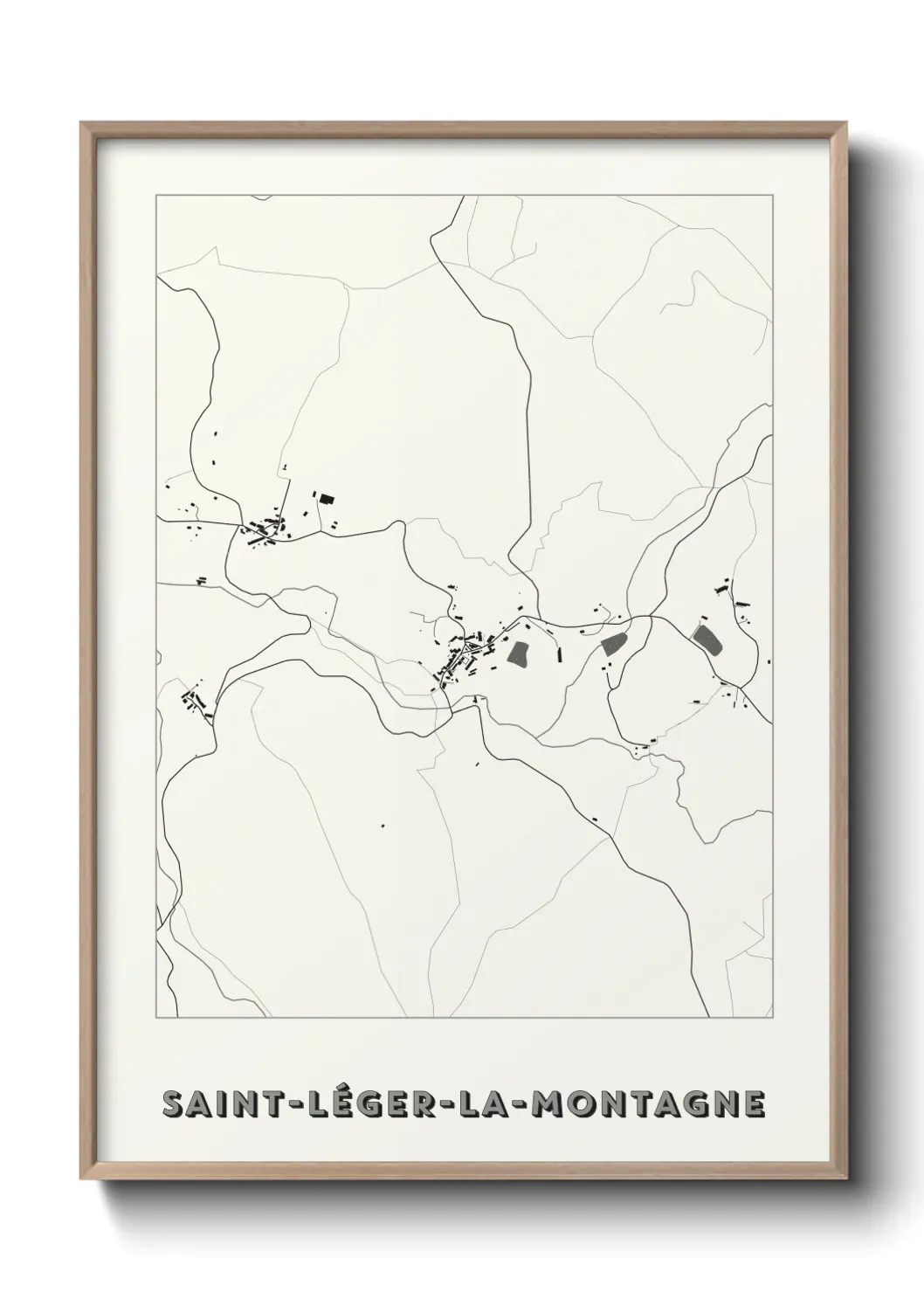 Un poster carte Saint-Léger-la-Montagne
