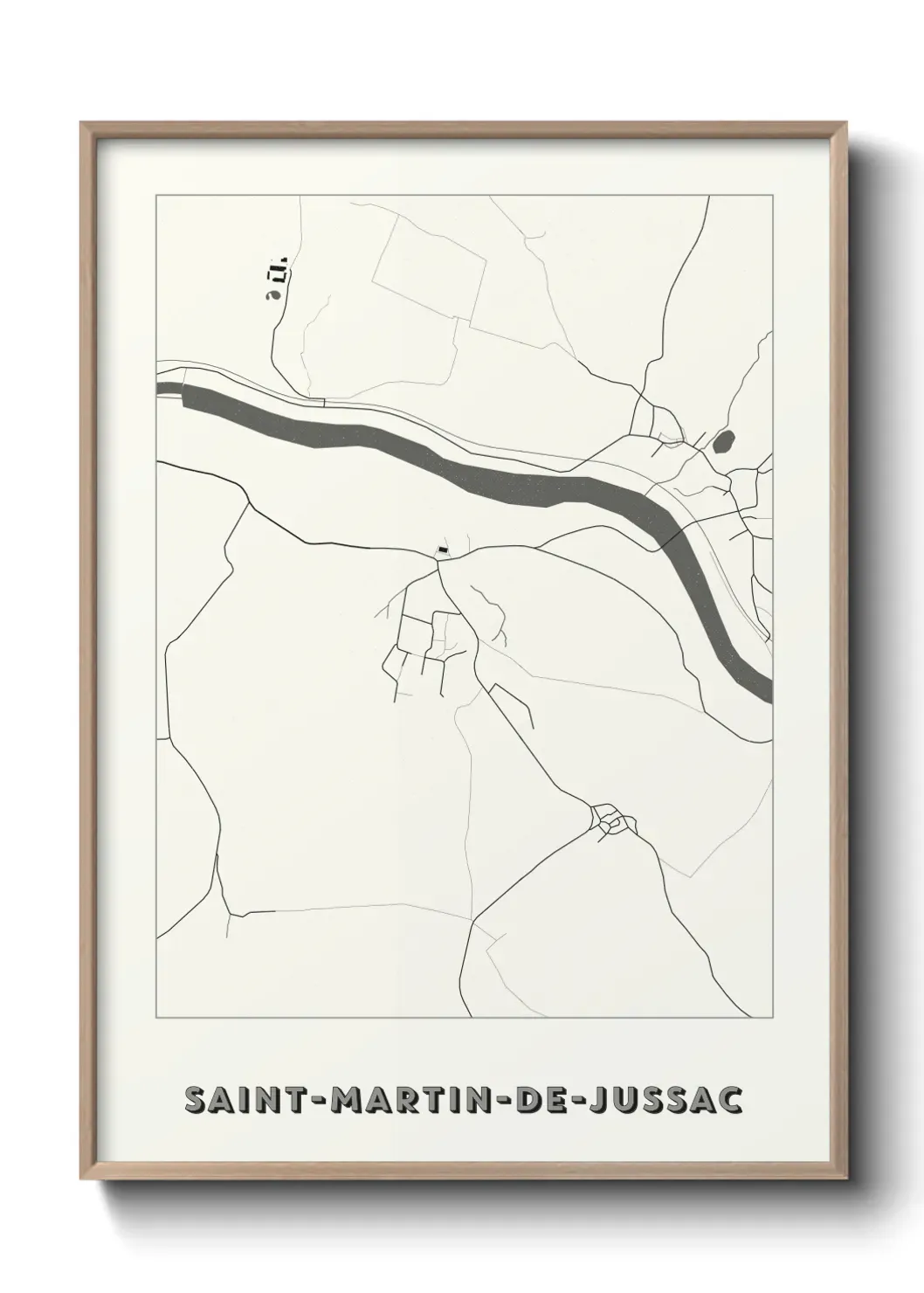 Un poster carte Saint-Martin-de-Jussac