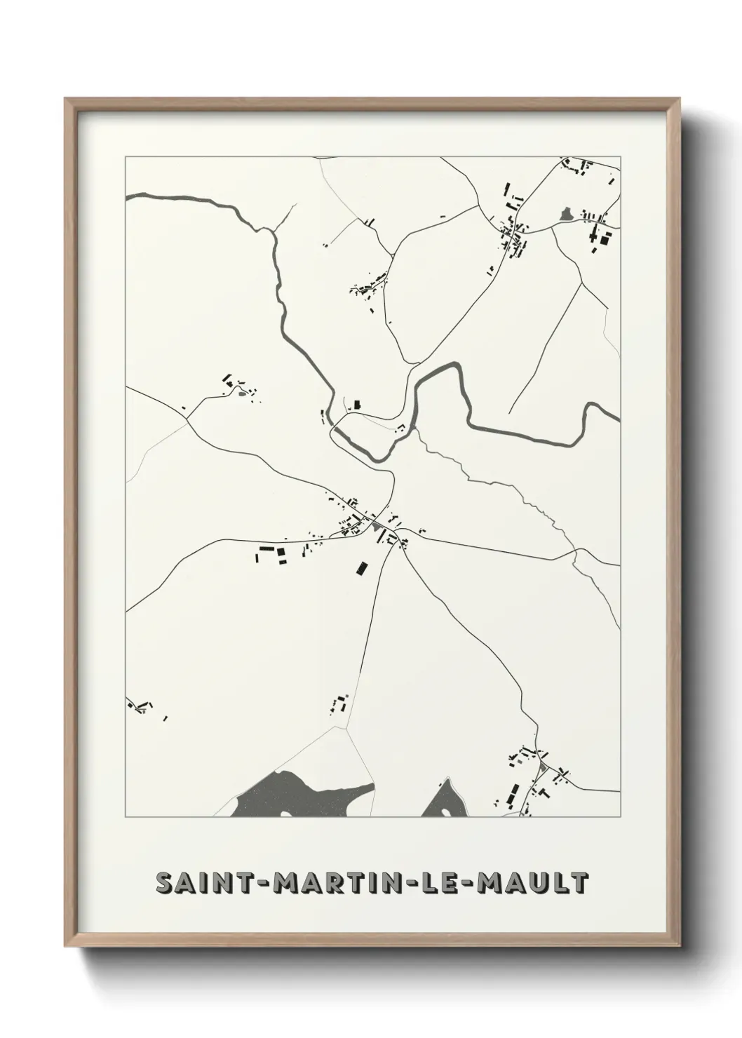 Un poster carte Saint-Martin-le-Mault