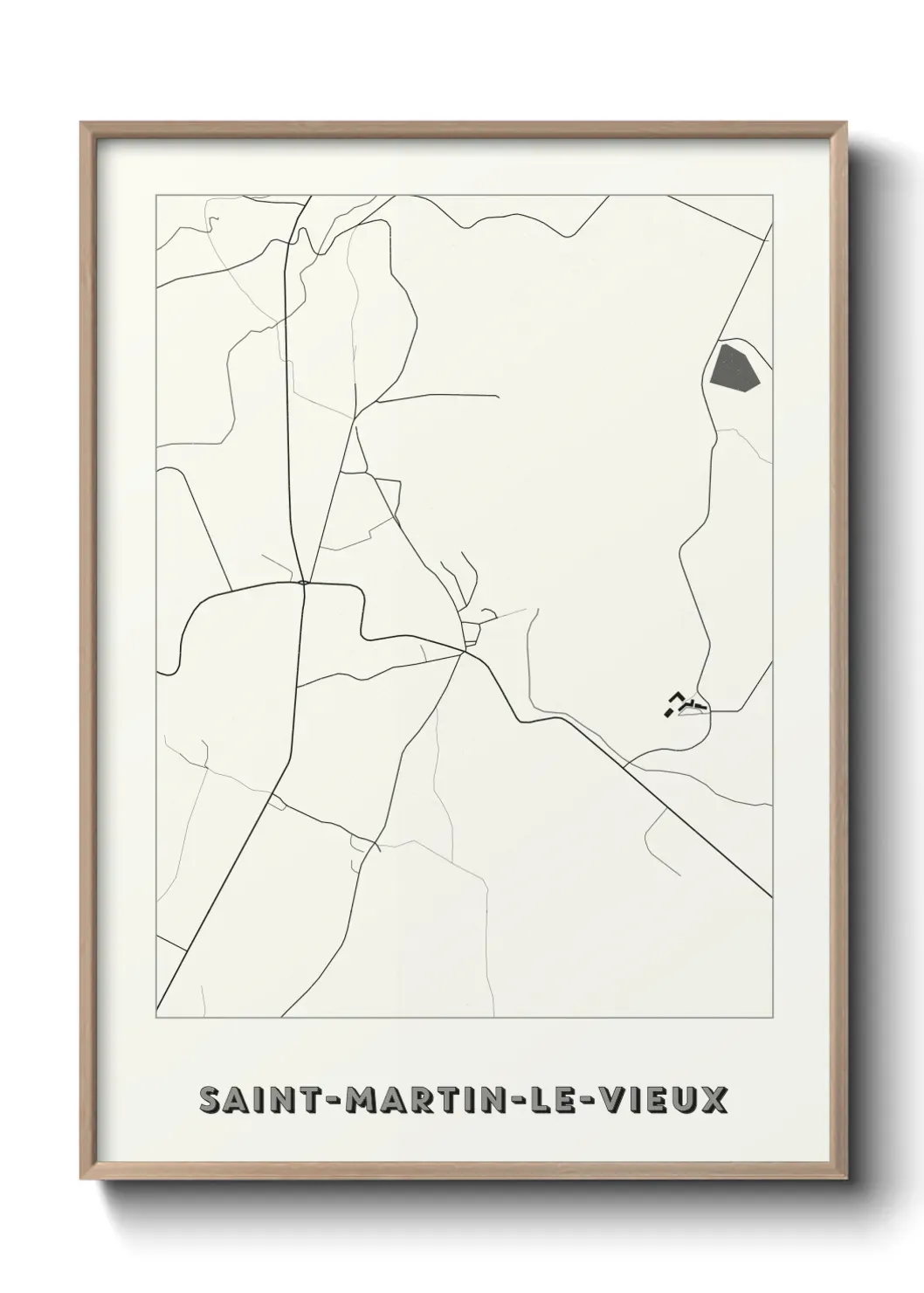 Un poster carte Saint-Martin-le-Vieux