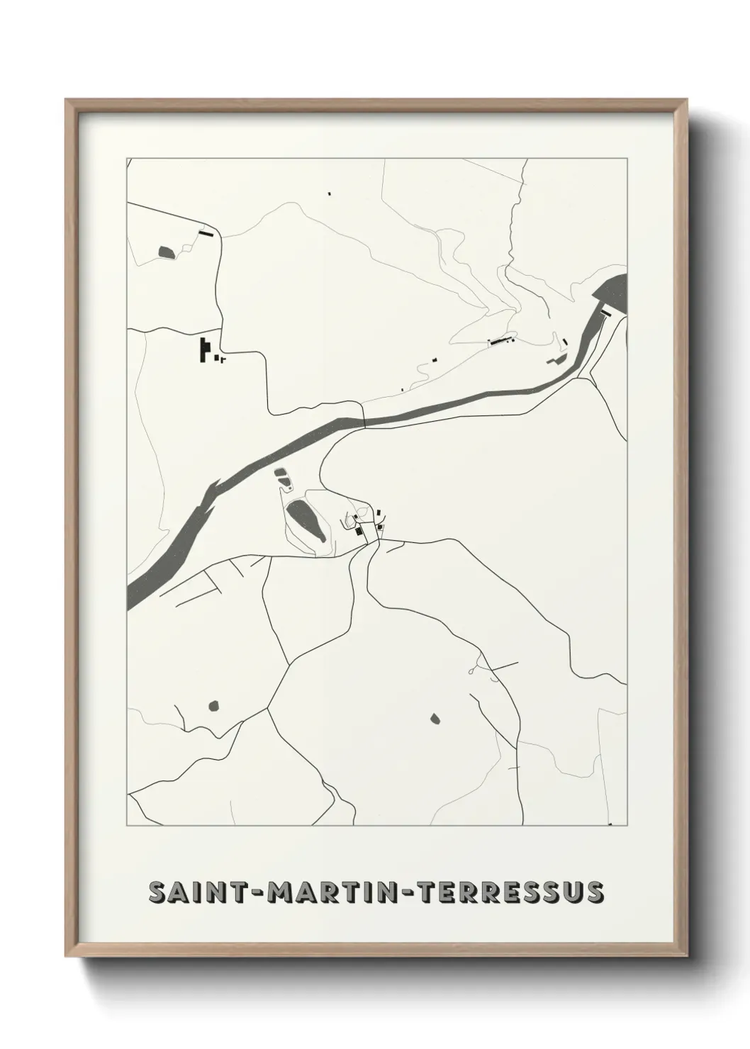Un poster carte Saint-Martin-Terressus