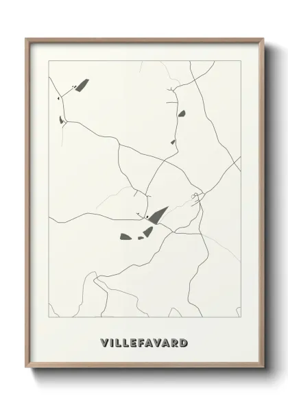 Une affiche de carte sur Villefavard