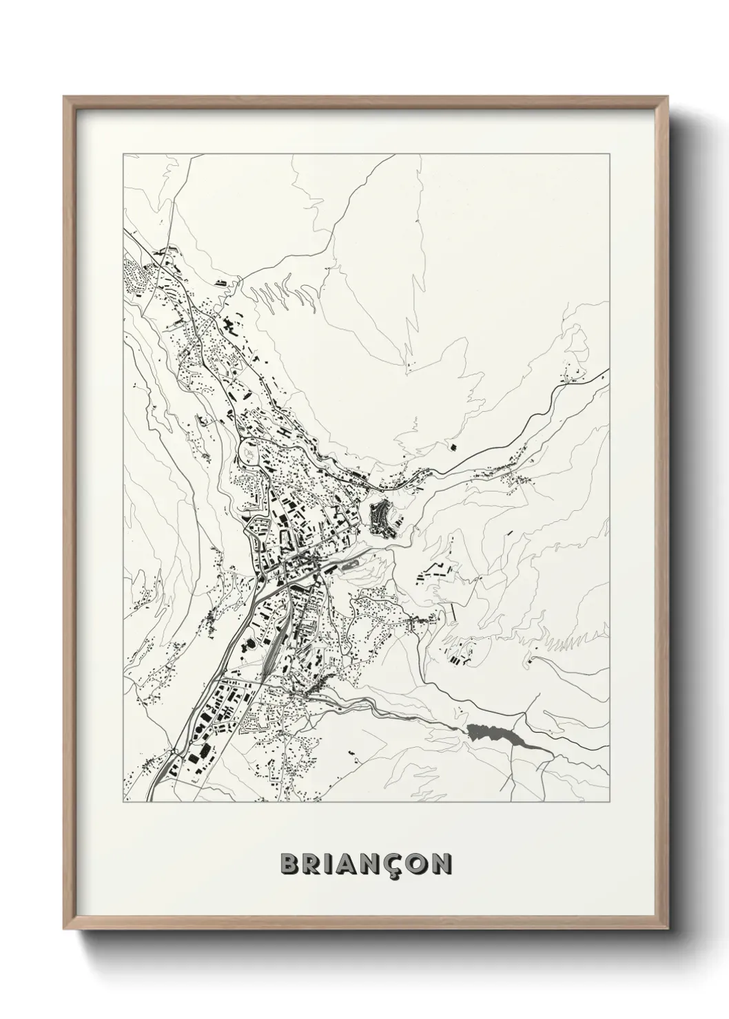 Un poster carte Briançon