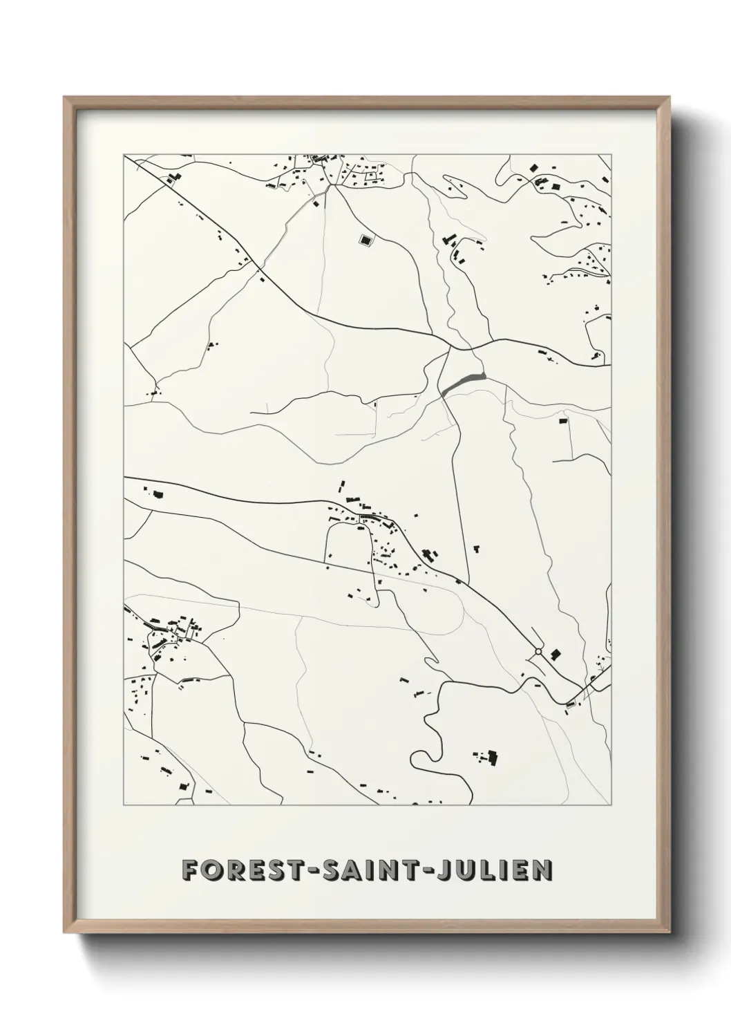 Un poster carte Forest-Saint-Julien