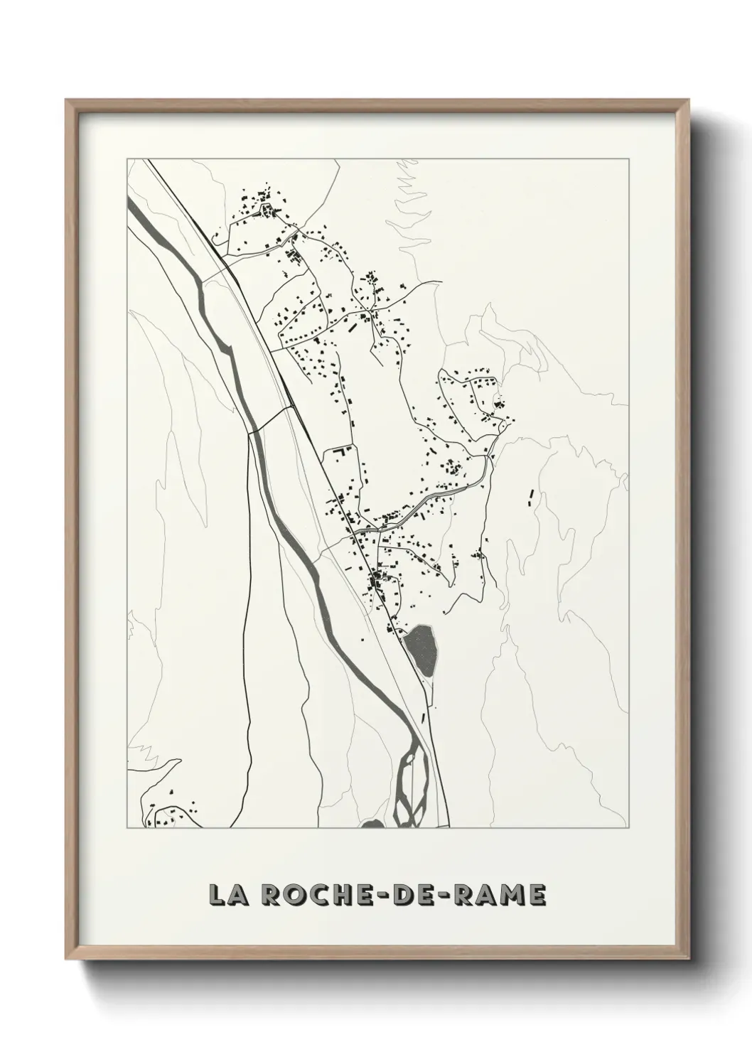 Un poster carte La Roche-de-Rame