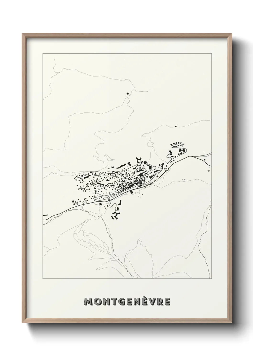 Un poster carte Montgenèvre