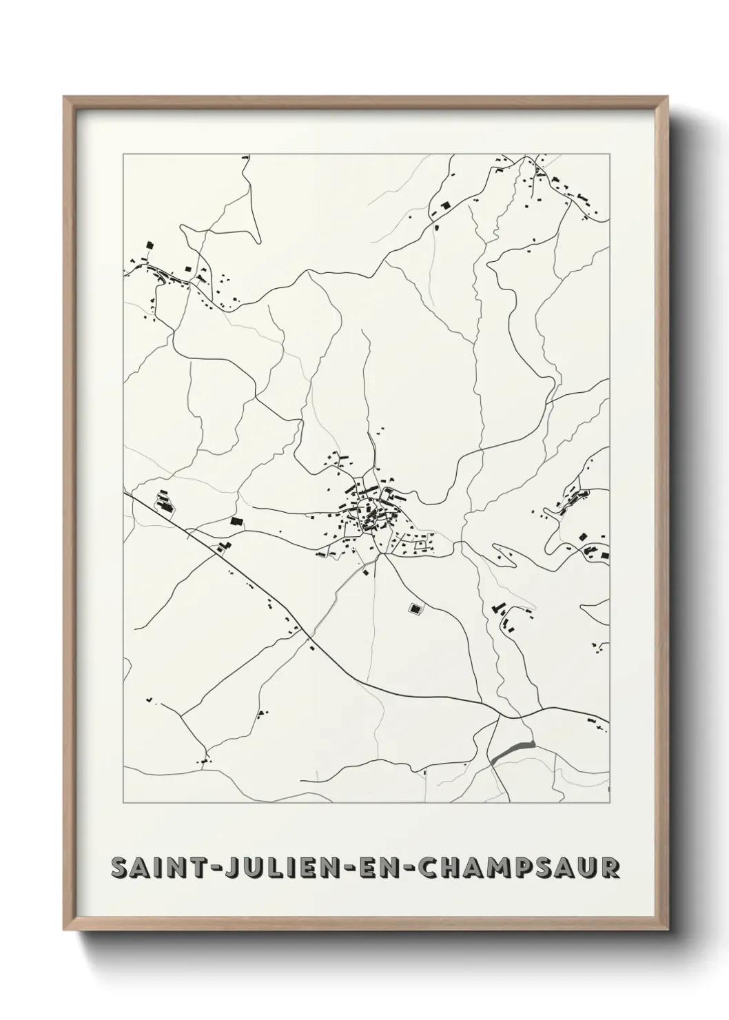 Un poster carte Saint-Julien-en-Champsaur