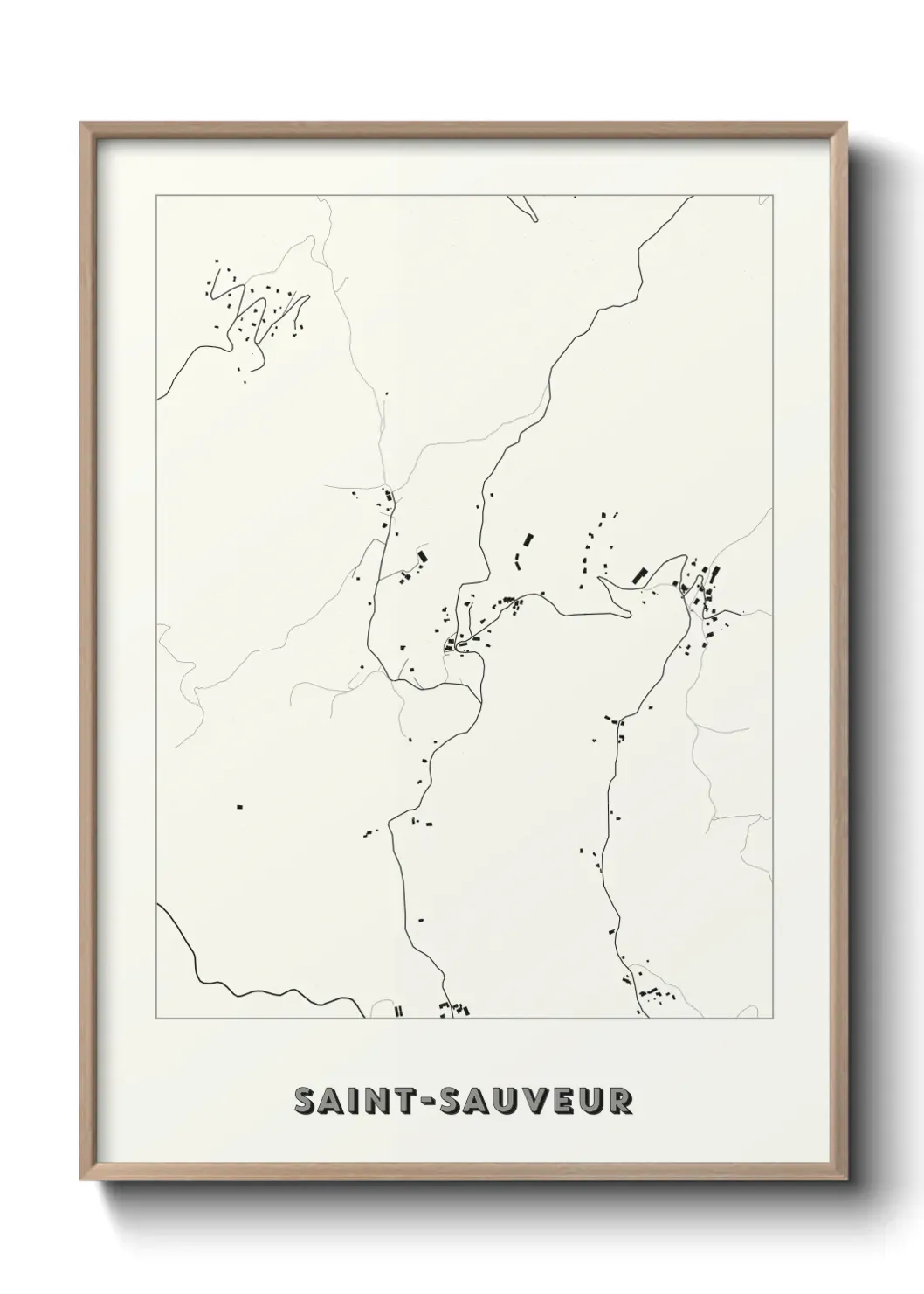 Un poster carte Saint-Sauveur