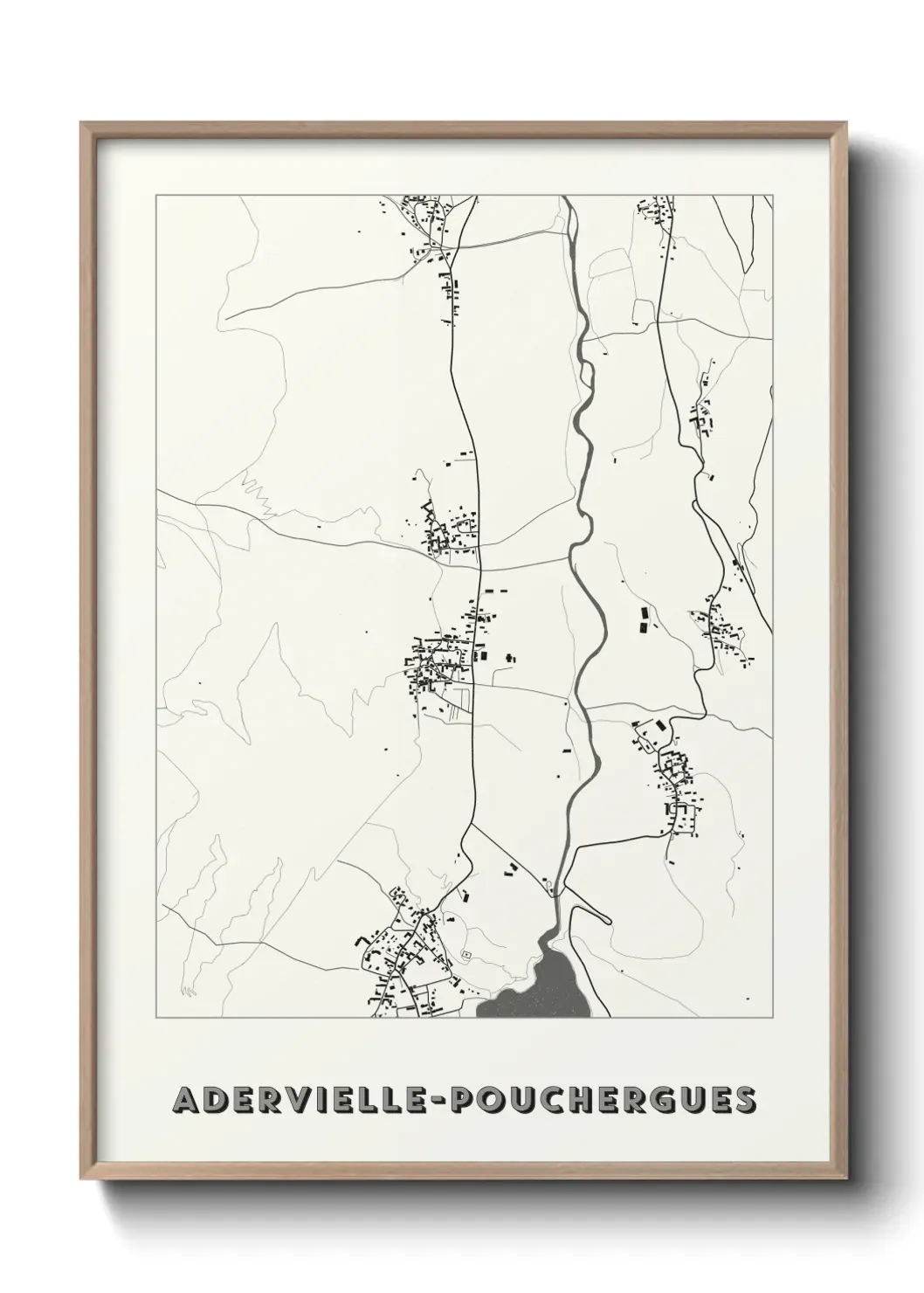 Un poster carte Adervielle-Pouchergues