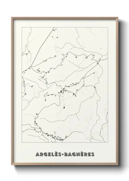 Une affiche de carte sur Argelès-Bagnères