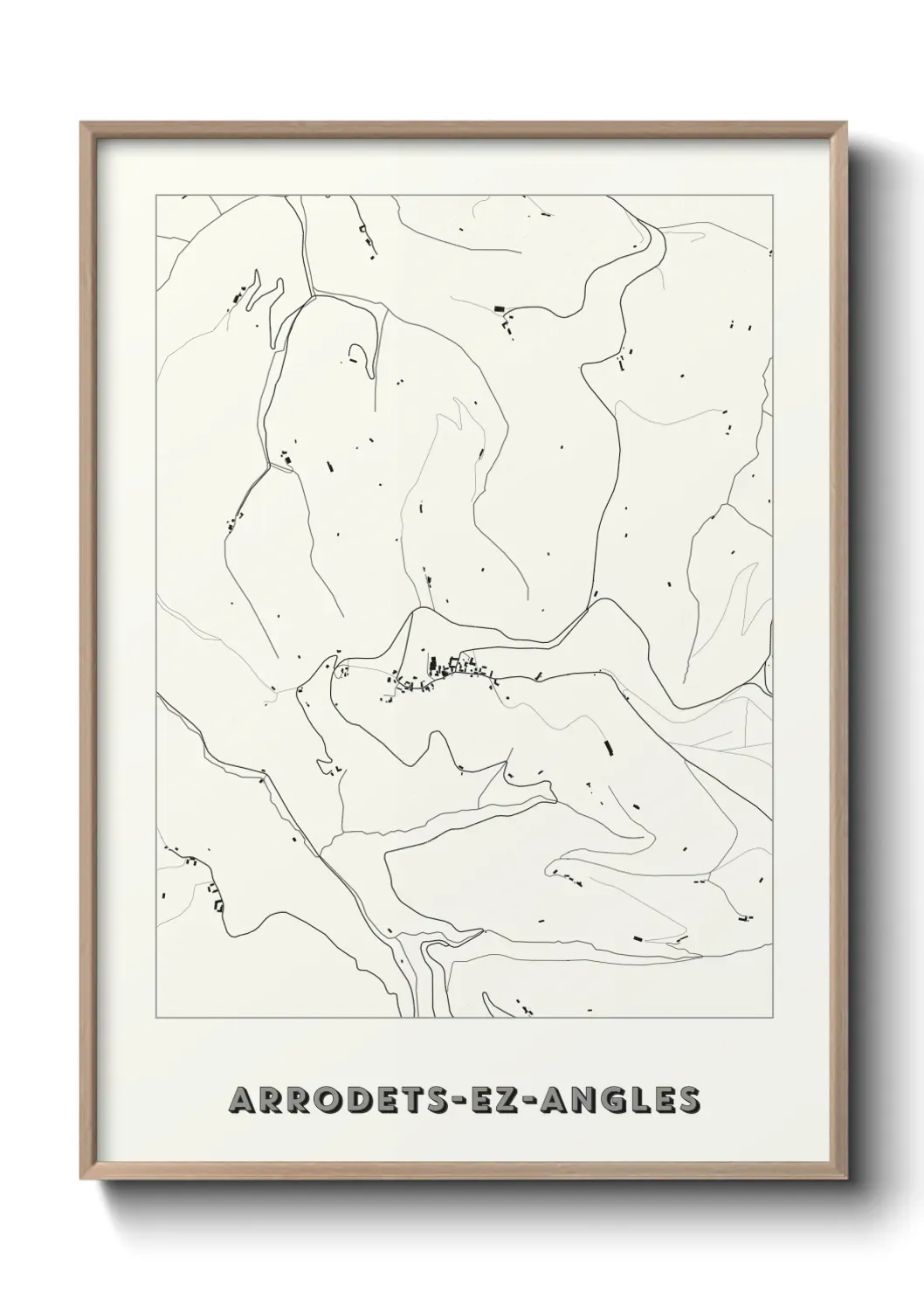 Un poster carte Arrodets-ez-Angles