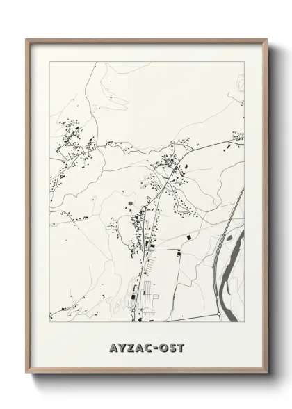 Une affiche de carte sur Ayzac-Ost