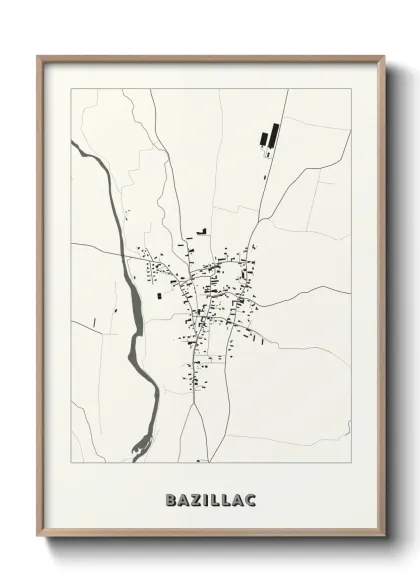 Une affiche de carte sur Bazillac