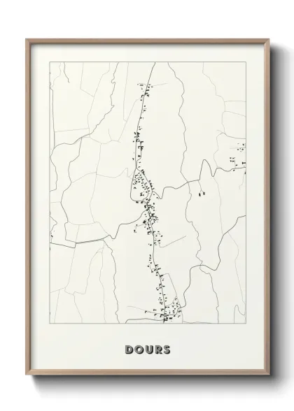 Une affiche de carte sur Dours