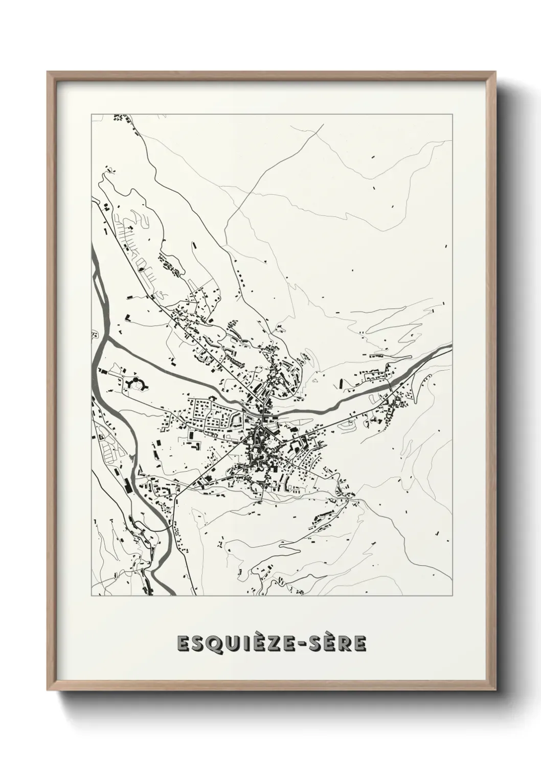 Un poster carte Esquièze-Sère
