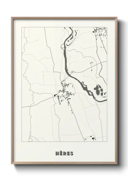Une affiche de carte sur Hères