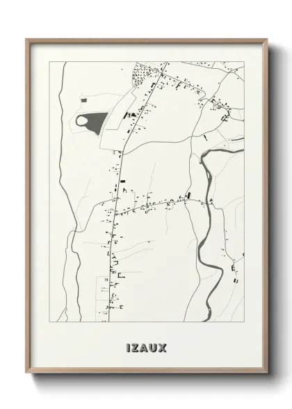 Une affiche de carte sur Izaux