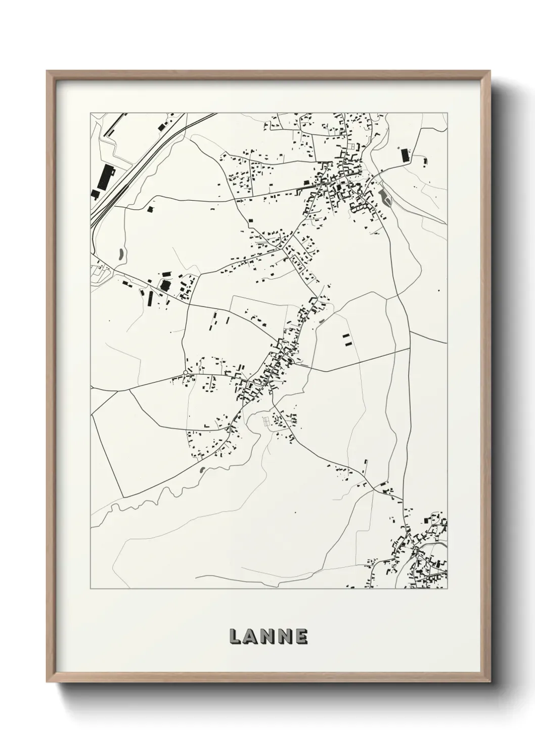 Un poster carte Lanne