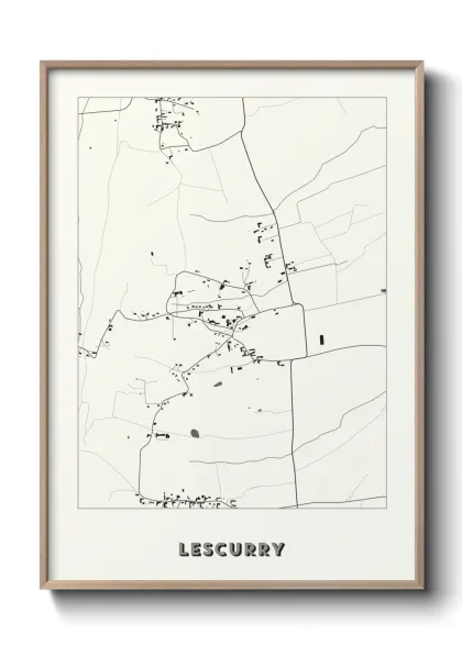 Une affiche de carte sur Lescurry
