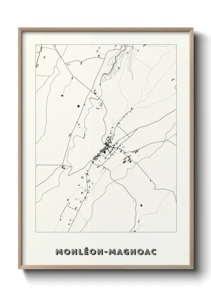 Une affiche de carte sur Monléon-Magnoac