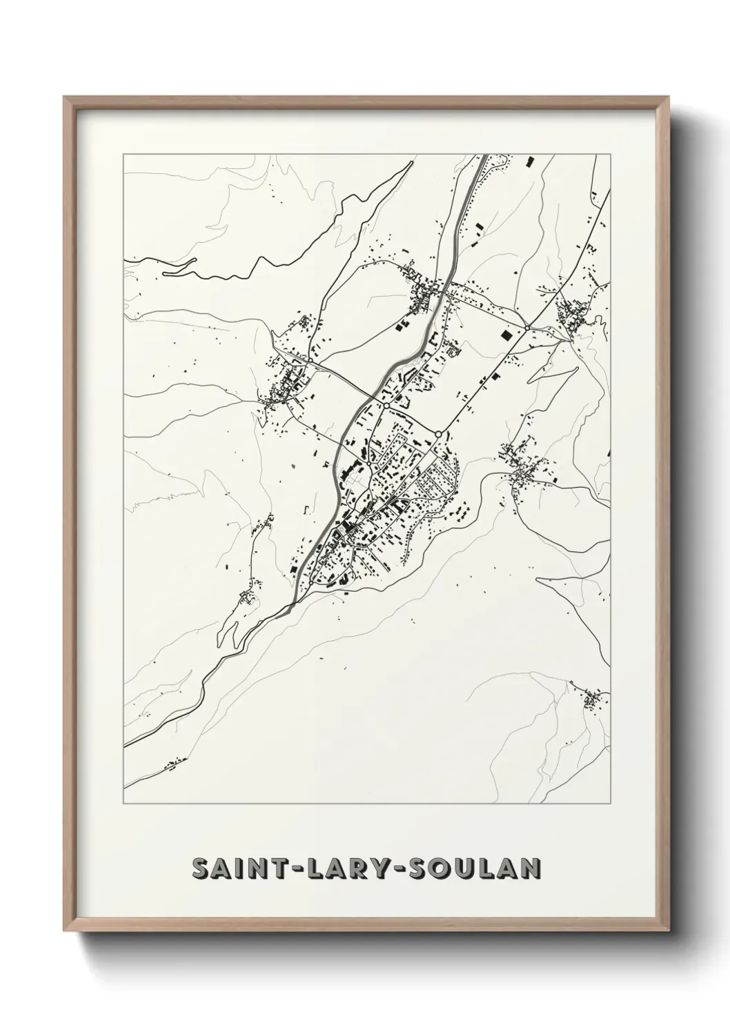 Un poster carte Saint-Lary-Soulan