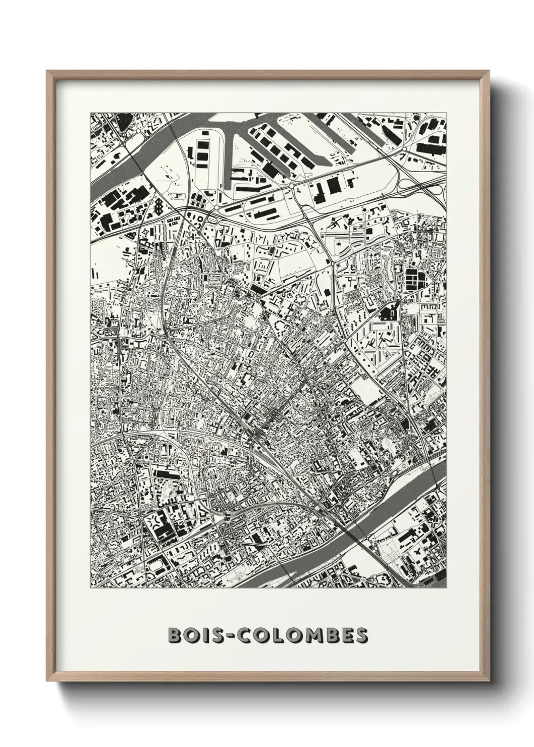Un poster carte Bois-Colombes