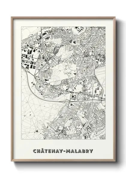 Une affiche de carte sur Châtenay-Malabry