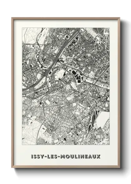 Une affiche de carte sur Issy-les-Moulineaux