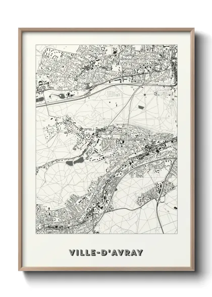 Une affiche de carte sur Ville-d'Avray