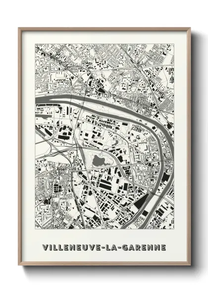 Une affiche de carte sur Villeneuve-la-Garenne