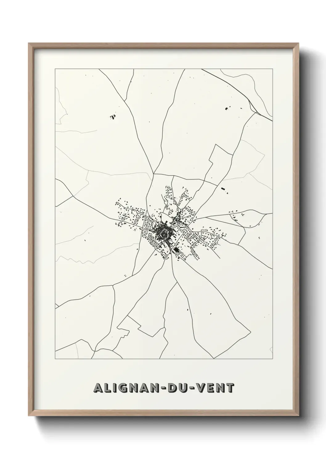 Un poster carte Alignan-du-Vent