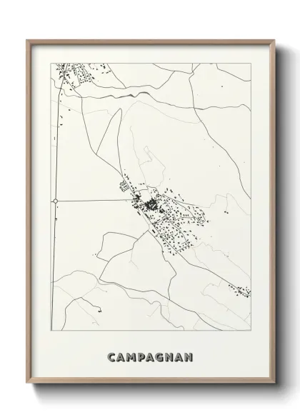 Une affiche de carte sur Campagnan
