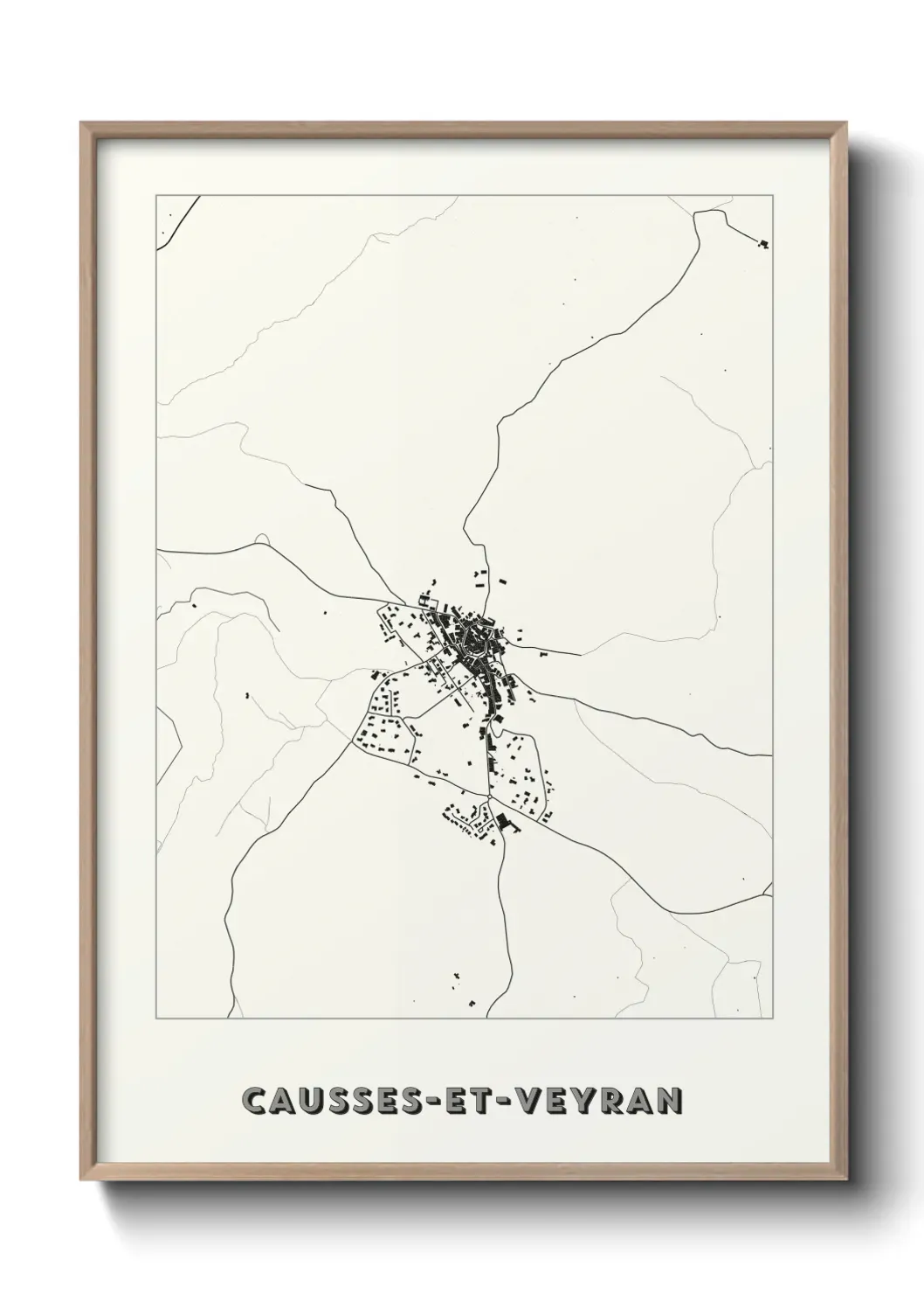 Un poster carte Causses-et-Veyran