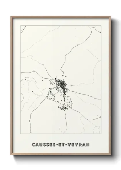 Une affiche de carte sur Causses-et-Veyran