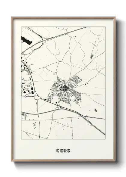 Une affiche de carte sur Cers
