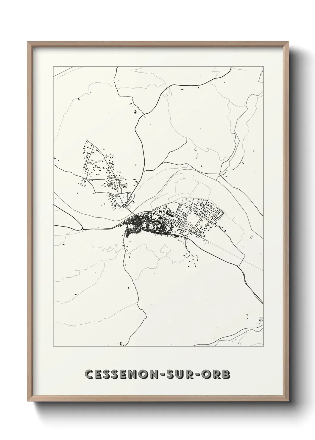 Un poster carte Cessenon-sur-Orb