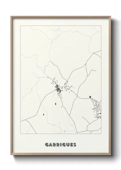 Une affiche de carte sur Garrigues