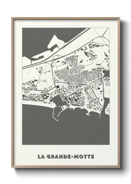 Une affiche de carte sur La Grande-Motte