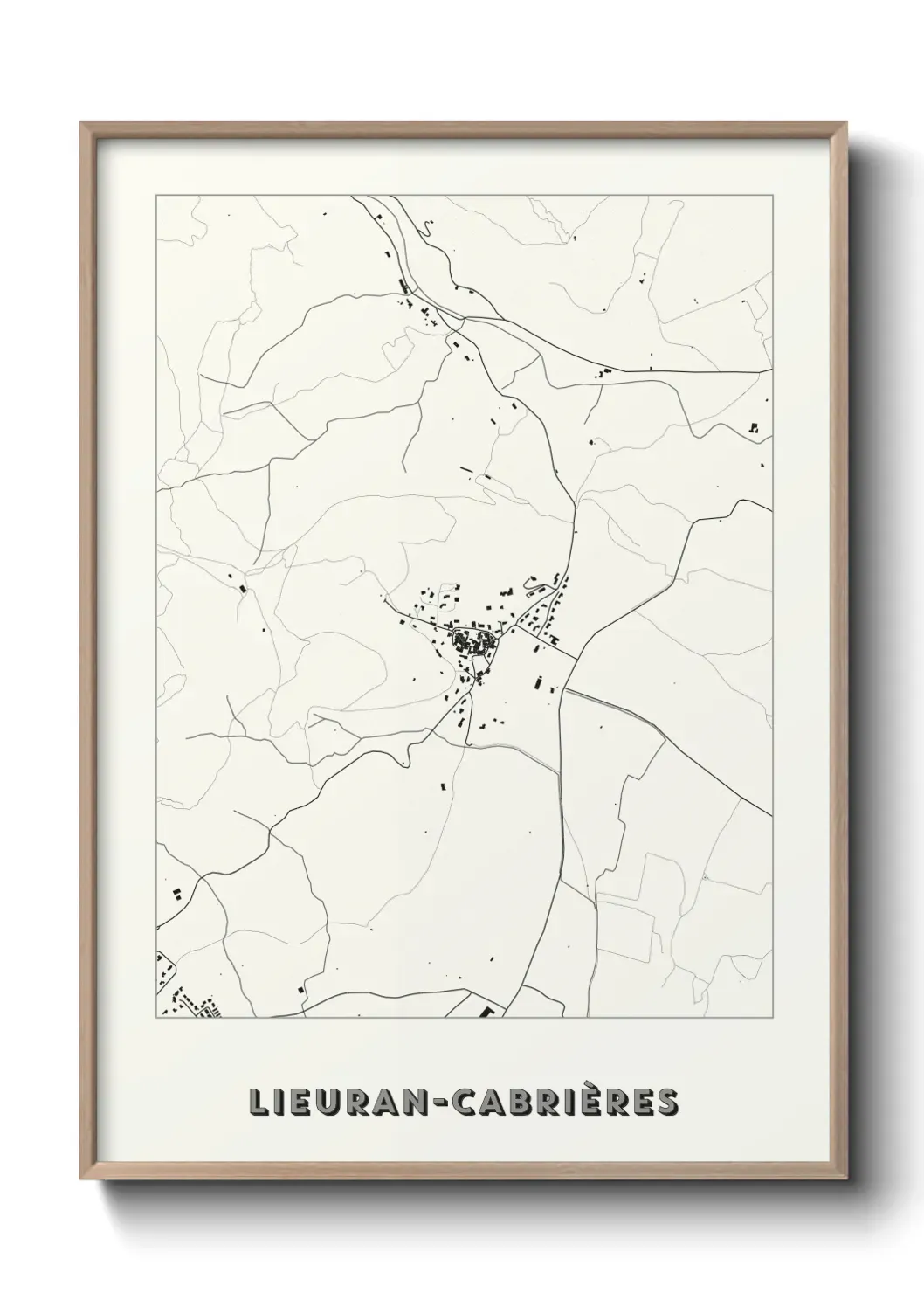 Un poster carte Lieuran-Cabrières