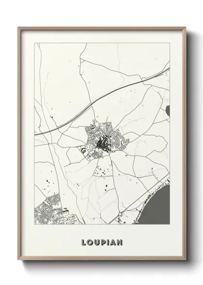 Une affiche de carte sur Loupian